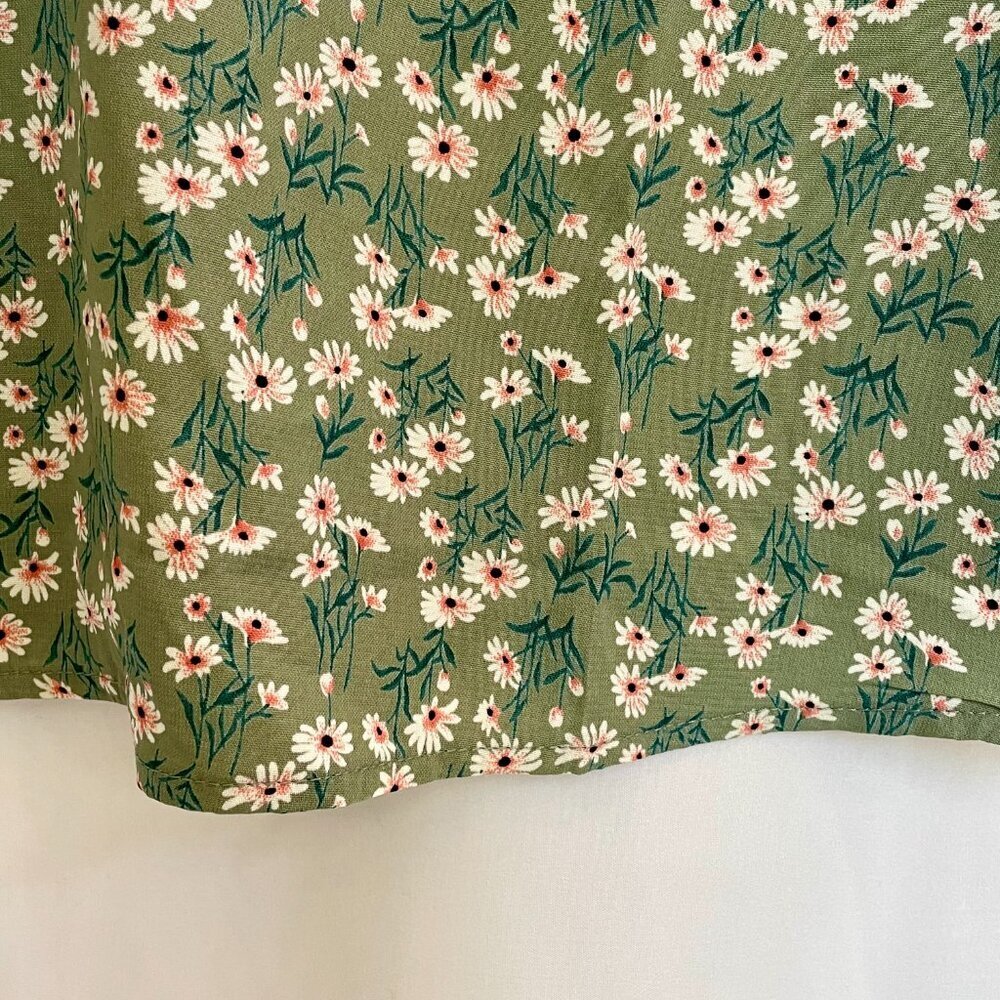 NWT Papermoon Ellie Green Floral Mixed Media Button Back Blouse S - Picture 8 of 14